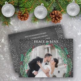 Pine on Black Christmas Photo シーズンカード