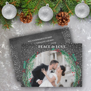 Pine on Black Christmas Photo シーズンカード
