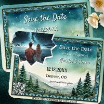 Pine Stargazing Photo Winter Save the Date