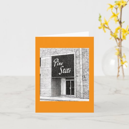 Pine State Building Illustration Raleigh NC カード (黄色い花)