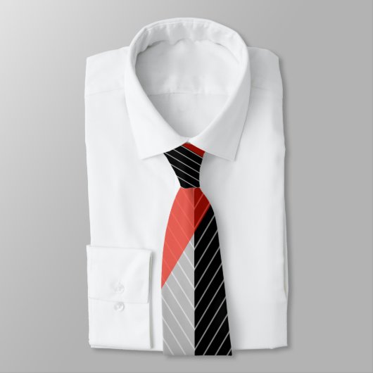 Pine stripe red, black and white ネクタイ (タイ)