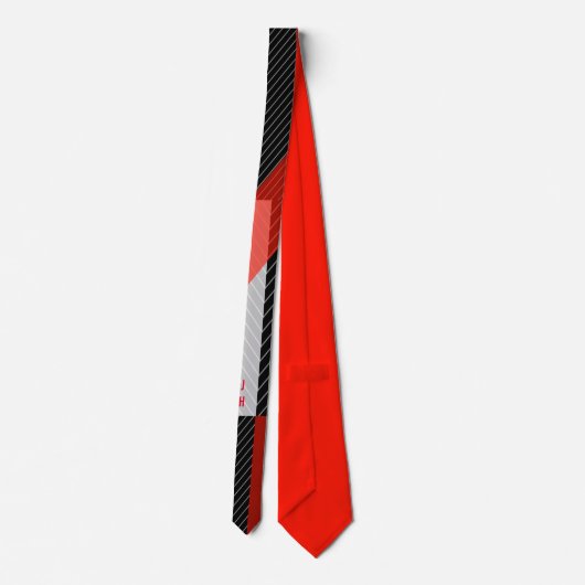 Pine stripe red, black and white ネクタイ (裏面)