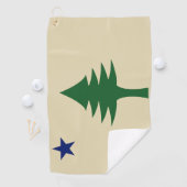 Pine tree and star 1901 flag of Maine State ゴルフタオル (インサイチュ)