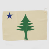 Pine tree and star 1901 flag of Maine State ゴルフタオル (横)