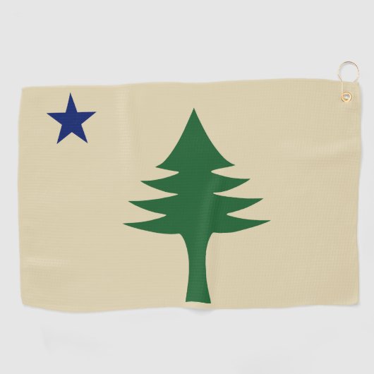 Pine tree and star 1901 flag of Maine State ゴルフタオル (横)