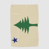 Pine tree and star 1901 flag of Maine State ゴルフタオル (正面)