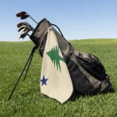 Pine tree and star 1901 flag of Maine State ゴルフタオル (グリーン)