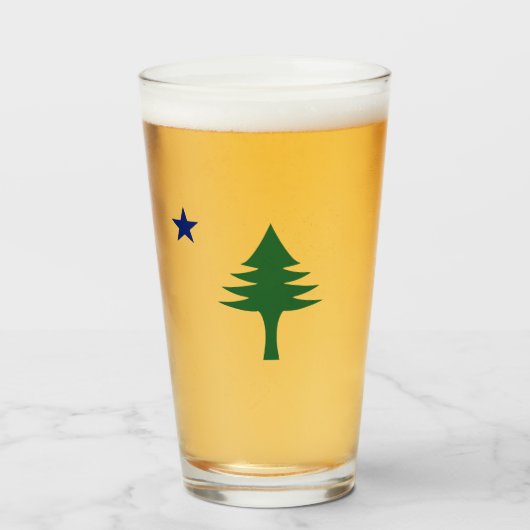 Pine tree and star 1901 flag of Maine State タンブラーグラス (ドリンク正面)