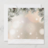 Pine Tree Branches,Balls,Gold Christmas Invitation 招待状 (裏面)