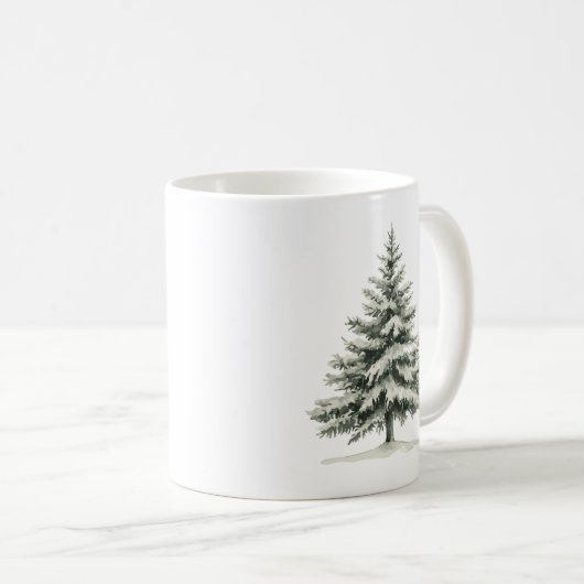 Pine Tree Covered with snow コーヒーマグカップ (正面右)