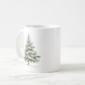 Pine Tree Covered with snow コーヒーマグカップ (正面左)