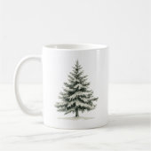 Pine Tree Covered with snow コーヒーマグカップ (左)