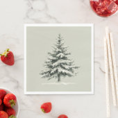 Pine Tree Covered with snow スタンダードランチョンナプキン (インサイチュ)