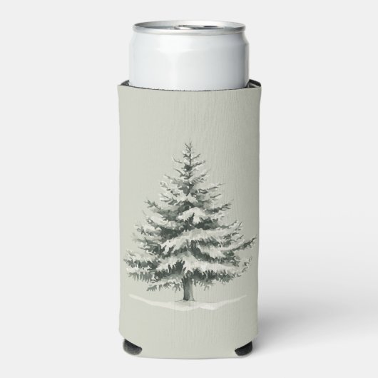 Pine Tree Covered with snow スリム缶クーラー (Seltzer正面)