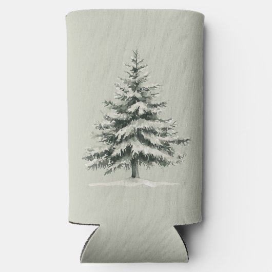 Pine Tree Covered with snow スリム缶クーラー (裏面)