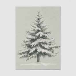 Pine Tree Covered with snow 薄葉紙