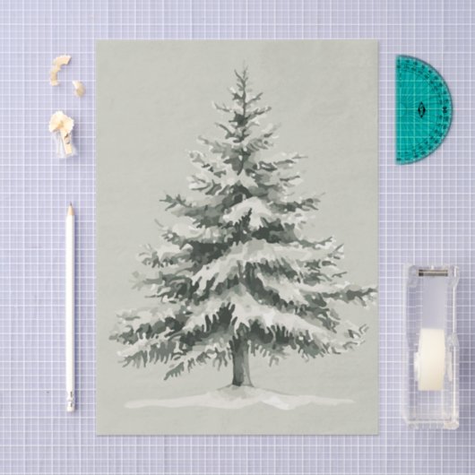 Pine Tree Covered with snow 薄葉紙 (クラフト)