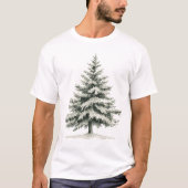 Pine Tree Covered with snow Tシャツ (正面)