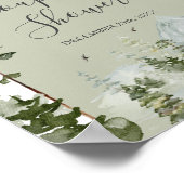 Pine Tree Forest Mountain Couple Shower Welcome ポスター (角)