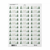 Pine Tree Forest Woodland Return Address ラベル (フルシート)