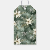 Pine Tree Green Plaid Christmas Angel ギフトタグ (裏面)