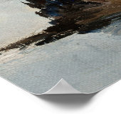 Pine tree island in water landscape art print ポスター (角)