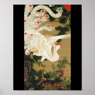 Pine Tree & Phoenix (Love Heart Phoenix), Jakuchu ポスター