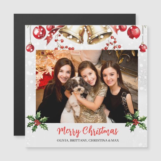 Pine Tree Photo Frame Christmas Holiday card (正面/裏面)