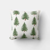 Pine Tree Repeat Pattern – Evergreen Forest Design クッション (正面)