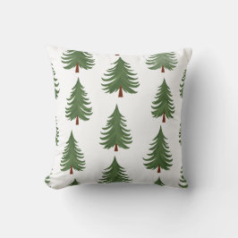 Pine Tree Repeat Pattern – Evergreen Forest Design クッション