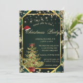 Pine Tree,Stars Lines Green Christmas Company  招待状 (スタンド正面)