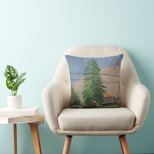 Pine Tree Throw Pillow, Throw Pillow 16" x 16" クッション (椅子)
