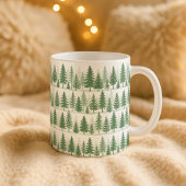 Pine Tree Watercolor Mug Forest Greenery Botanical コーヒーマグカップ