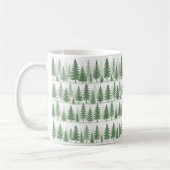 Pine Tree Watercolor Mug Forest Greenery Botanical コーヒーマグカップ (左)