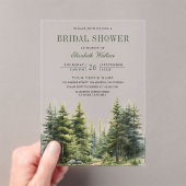 Pine Trees Forest Bridal Shower アクリル招待状 (インサイチュ (ポータブル))