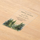 Pine Trees Forest Bridal Shower アクリル招待状 (レイダウン)