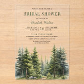 Pine Trees Forest Bridal Shower アクリル招待状 (正面)