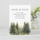 Pine Trees Forest Photo QR Code Wedding セーブザデート (スタンド正面)