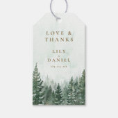 Pine Trees Forest Woodland Wedding ギフトタグ (正面)