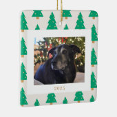 Pine Trees Holiday Photo セラミックオーナメント (右)