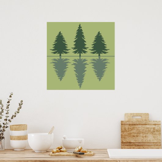 Pine trees Into the forest ポスター (キッチン)