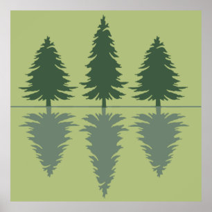 Pine trees Into the forest ポスター