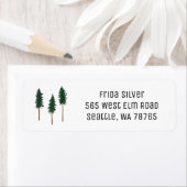 Pine Trees Minimalist CUSTOM Holiday Address ラベル (インサイチュ)