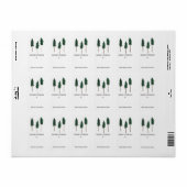 Pine Trees Minimalist CUSTOM Holiday TO FROM Gift ラベル (フルシート)