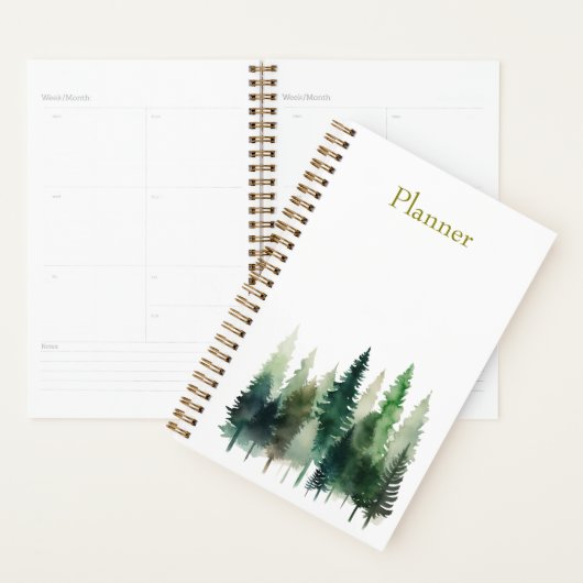 Pine Trees Watercolor Annual Planner  プランナー手帳 (ディスプレー)