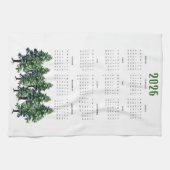Pine Trees Watercolor Painting Calendar 2026 キッチンタオル (横)