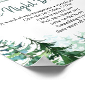 Pine Trees Woodland Late Night Diapers Sign ポスター (角)