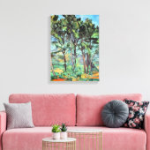 Pine with Viaduct by Paulセザンヌヴィンテージ・アート キャンバスプリント (インサイチュ (リビング))