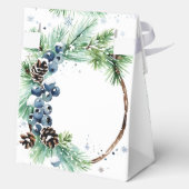 Pine wreath winter baby shower favors personalized フェイバーボックス (裏面)