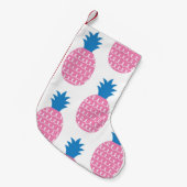 Pineappleおもしろい、ヴィンテージシームレスデザイン。 スモールクリスマスストッキング (正面 (吊り時))